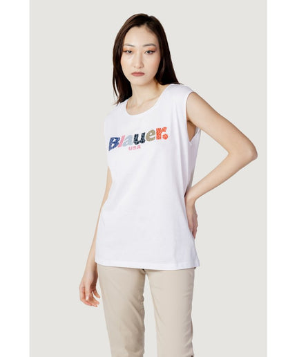 Blauer White Cotton Tops & T-Shirt