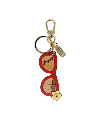 Alviero Martini Prima Classe Beige Leather Keychain