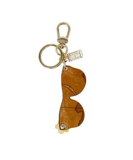 Alviero Martini Prima Classe Beige Leather Keychain