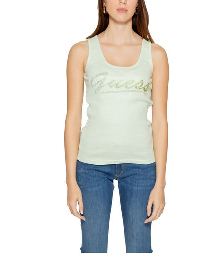 Guess Turquoise Cotton Tops & T-Shirt