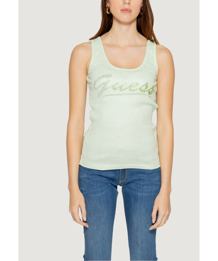 Guess Turquoise Cotton Tops & T-Shirt