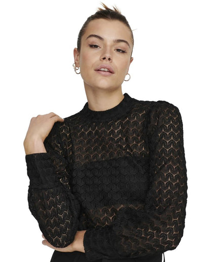 Jacqueline De Yong Black Polyester Tops & T-Shirt