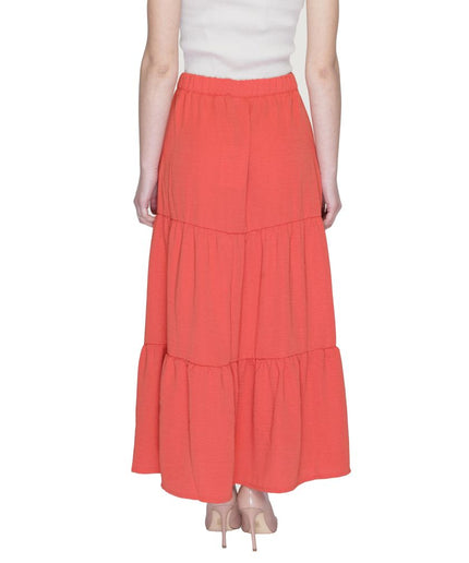 Jacqueline De Yong Orange Polyester Skirt