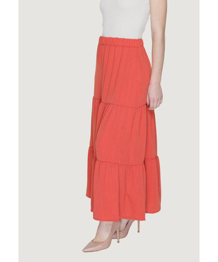 Jacqueline De Yong Orange Polyester Skirt