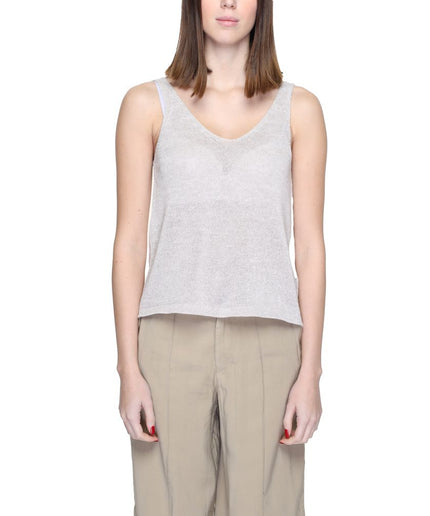 Jacqueline De Yong Beige Recycled Cotton Tops & T-Shirt