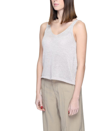 Jacqueline De Yong Beige Recycled Cotton Tops & T-Shirt