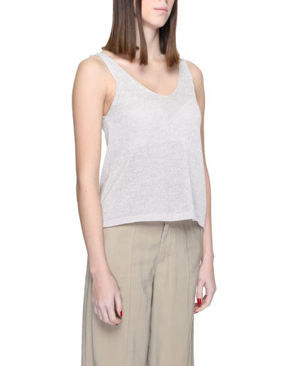 Jacqueline De Yong Beige Recycled Cotton Tops & T-Shirt