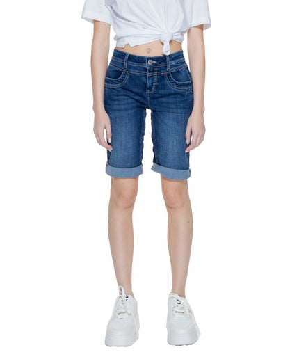 Street One Blue Cotton Short