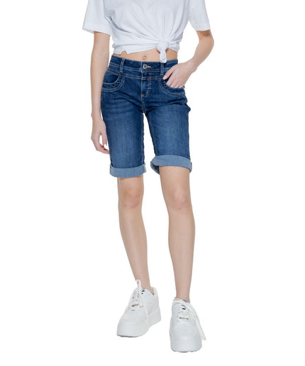 Street One Blue Cotton Short