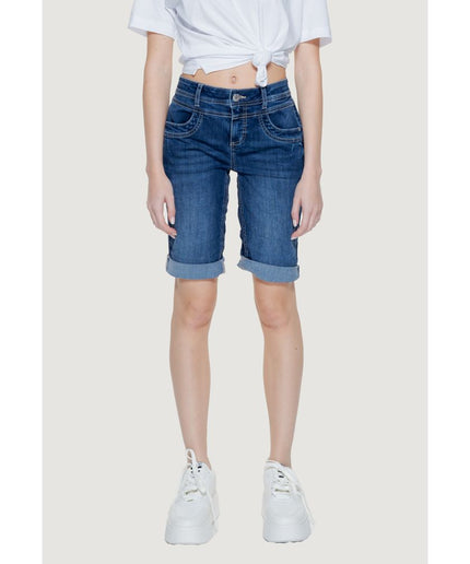 Street One Blue Cotton Short