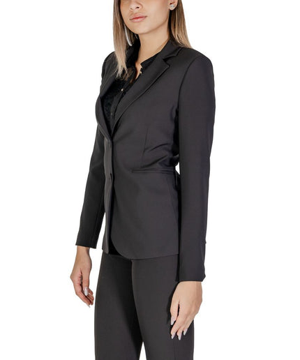 Sandro Ferrone Black Polyester Suits & Blazer