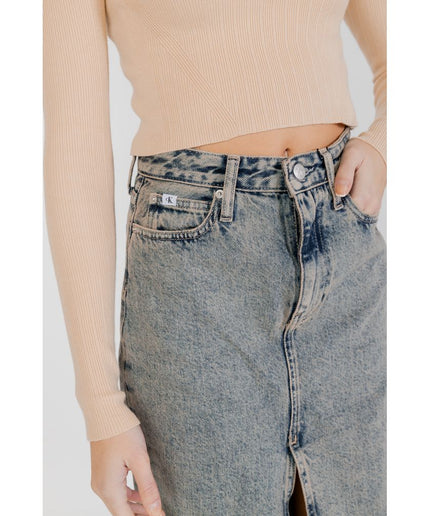 Calvin Klein Jeans Blue Cotton Skirt