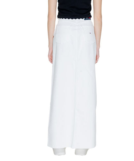 Tommy Hilfiger Jeans White Cotton Rigenerato Skirt