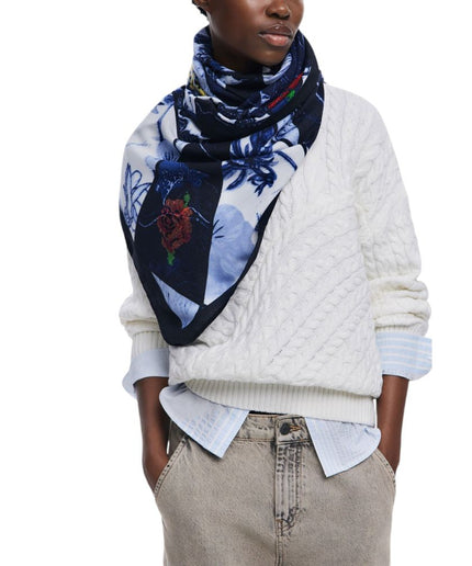 Desigual Blue Polyester Scarf