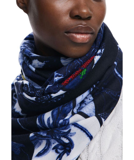 Desigual Blue Polyester Scarf