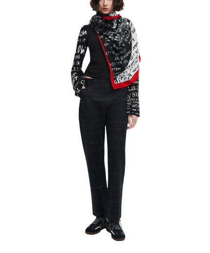 Desigual Black Polyester Scarf