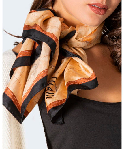 Alviero Martini Prima Classe Beige Silk Scarf