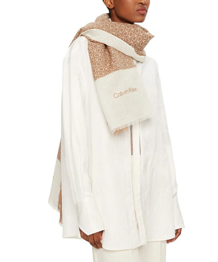 Calvin Klein Beige Cotton Scarf