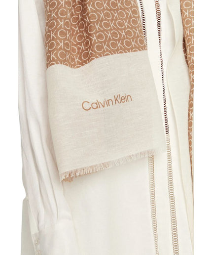 Calvin Klein Beige Cotton Scarf