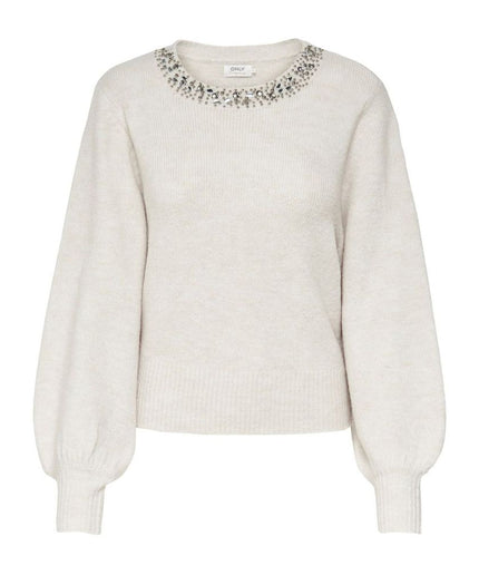 Only Cream Polyester Sweater