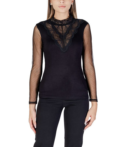 Morgan De Toi Black Viscose Tops & T-Shirt