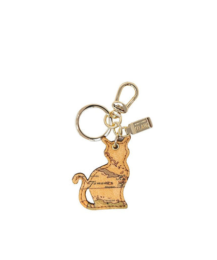 Alviero Martini Prima Classe Beige Leather Keychain