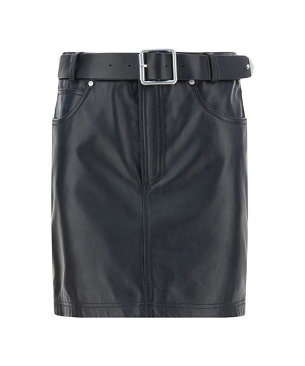 PINKO Leather Mini Skirt