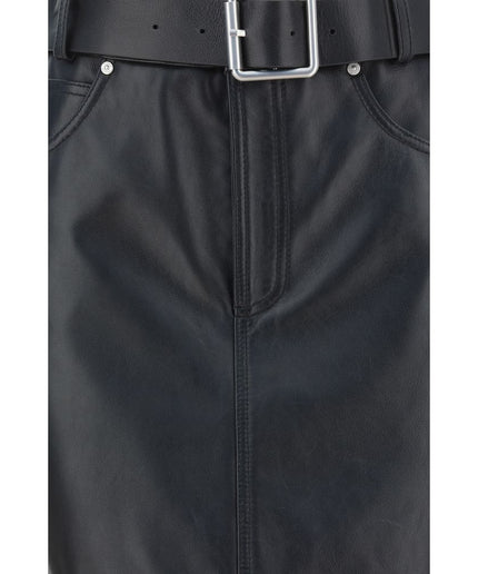 PINKO Leather Mini Skirt