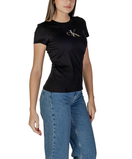 Calvin Klein Jeans Black Cotton Tops & T-Shirt