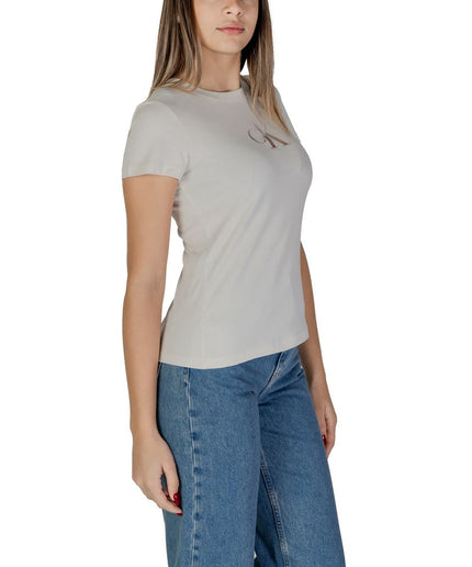 Calvin Klein Jeans Beige Cotton Tops & T-Shirt