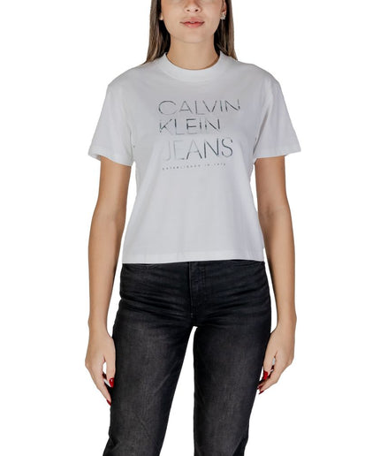 Calvin Klein Jeans White Cotton Tops & T-Shirt