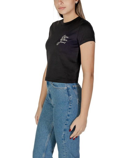 Calvin Klein Jeans Black Cotton Tops & T-Shirt