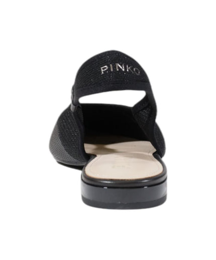 PINKO Black Leather Sandal