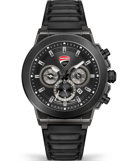 Ducati Black Leather Watch