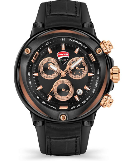 Ducati Black Leather Watch