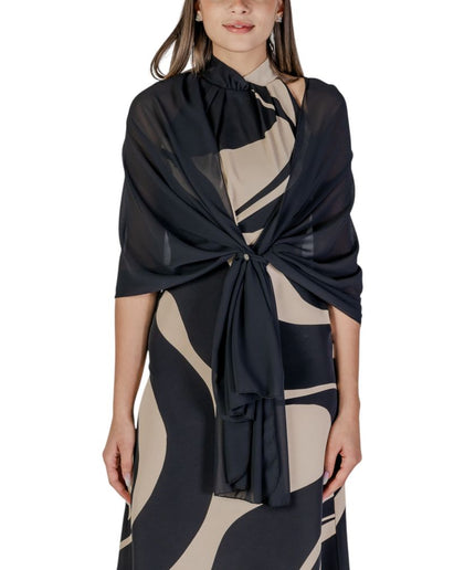 Rinascimento Black Polyester Scarf