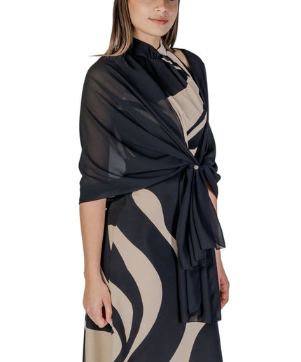 Rinascimento Black Polyester Scarf