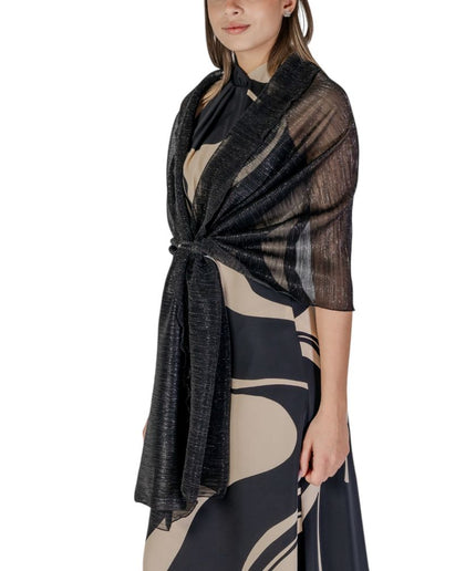 Rinascimento Black Polyester Scarf