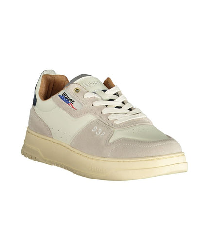 Blauer White Polyester Sneaker