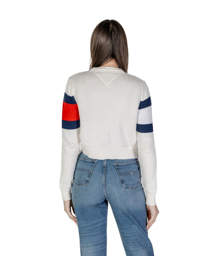 Tommy Hilfiger Jeans White Cotton Rigenerato Tops & T-Shirt