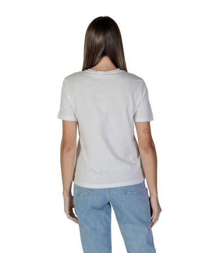 Vila Clothes Cream Cotton Tops & T-Shirt