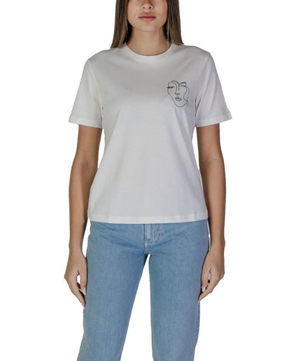 Vila Clothes White Cotton Tops & T-Shirt