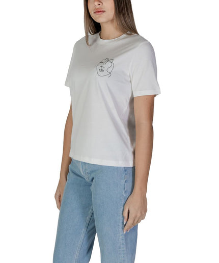 Vila Clothes White Cotton Tops & T-Shirt