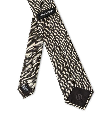 Giorgio Armani Black And White Silk Ties & Bowty