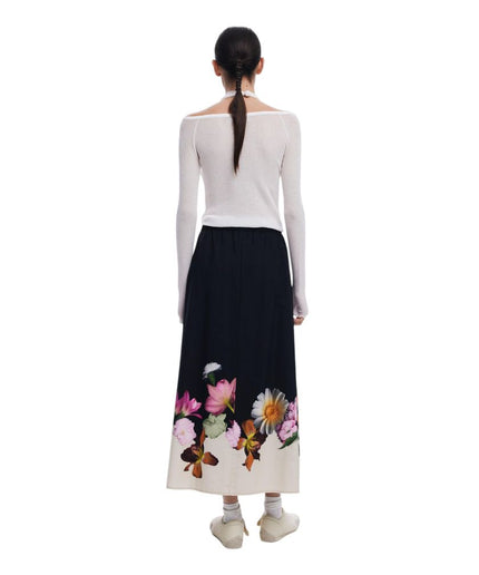 Desigual Black Cotton Skirt