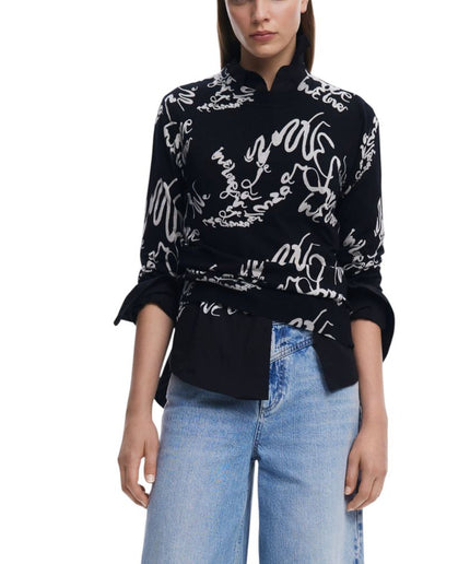 Desigual Black Viscose Tops & T-Shirt