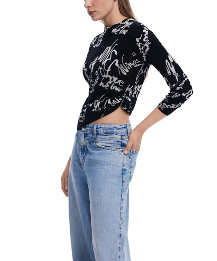 Desigual Black Viscose Tops & T-Shirt