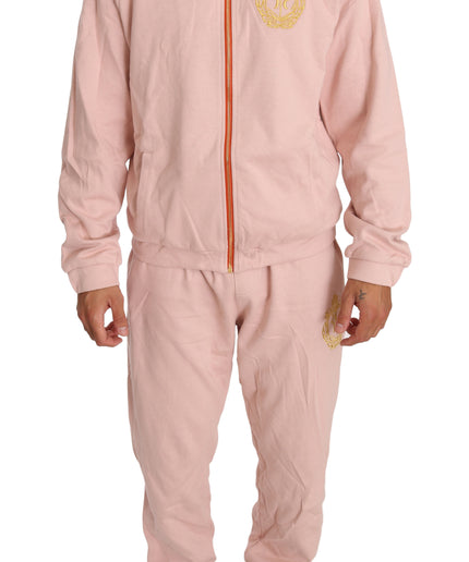 Billionaire Italian Couture Elegant Pink Cotton Sweatsuit Luxury Comfort