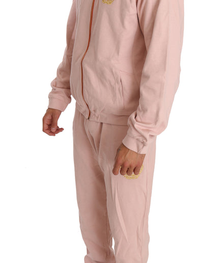 Billionaire Italian Couture Elegant Pink Cotton Sweatsuit Luxury Comfort