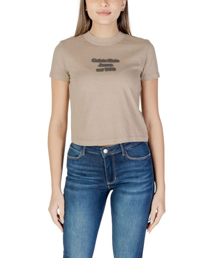 Calvin Klein Jeans Gray Cotton Tops & T-Shirt